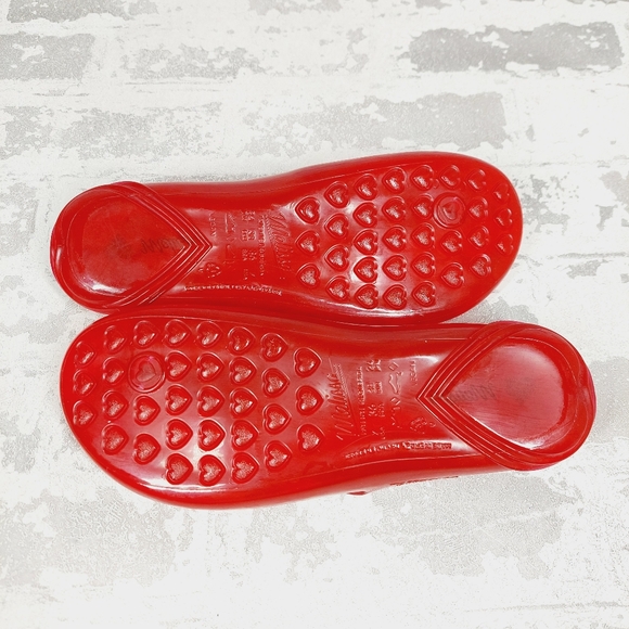 New Melissa Womens Real Jelly Red Flip Flops X409 - Picture 8 of 12
